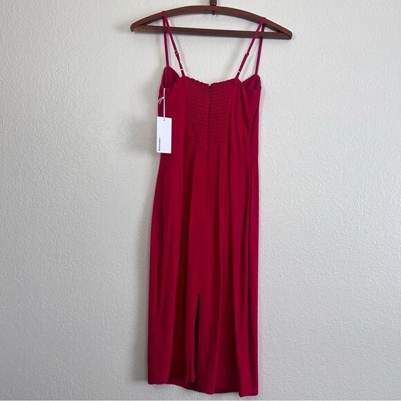 Reformation Isabel Midi Dress Size 2 in Cherry Red - Picture 9 of 11